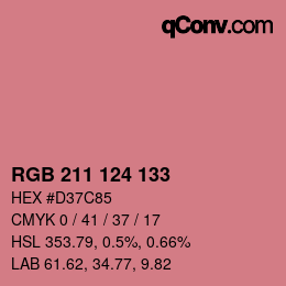Color code: RGB 211 124 133 | qconv.com