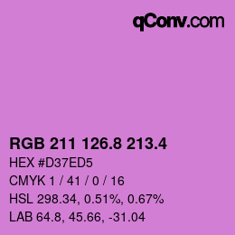 カラーコード: RGB 211 126.8 213.4 | qconv.com