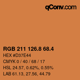 カラーコード: RGB 211 126.8 68.4 | qconv.com