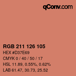 Color code: RGB 211 126 105 | qconv.com