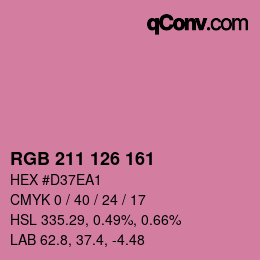 Color code: RGB 211 126 161 | qconv.com