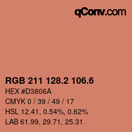 カラーコード: RGB 211 128.2 106.6 | qconv.com