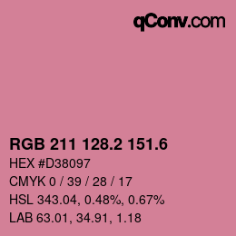 カラーコード: RGB 211 128.2 151.6 | qconv.com