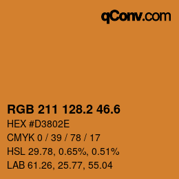 カラーコード: RGB 211 128.2 46.6 | qconv.com