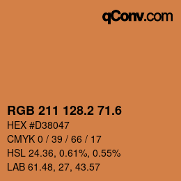 カラーコード: RGB 211 128.2 71.6 | qconv.com
