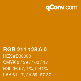 カラーコード: RGB 211 128.6 0 | qconv.com