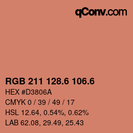 カラーコード: RGB 211 128.6 106.6 | qconv.com