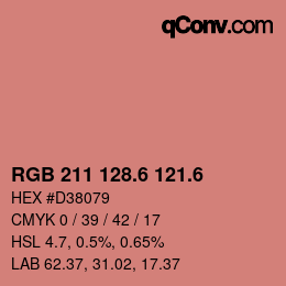 カラーコード: RGB 211 128.6 121.6 | qconv.com