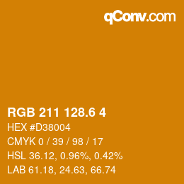 カラーコード: RGB 211 128.6 4 | qconv.com