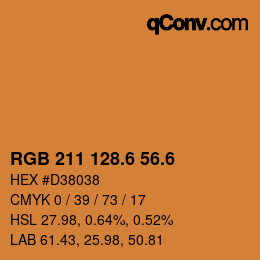 カラーコード: RGB 211 128.6 56.6 | qconv.com
