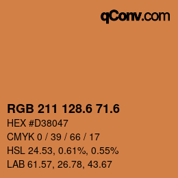 カラーコード: RGB 211 128.6 71.6 | qconv.com