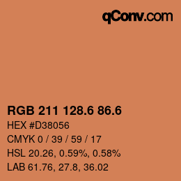 カラーコード: RGB 211 128.6 86.6 | qconv.com