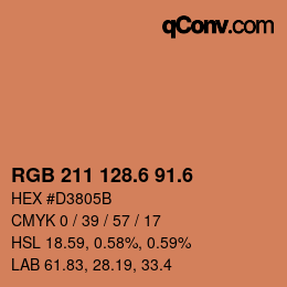 カラーコード: RGB 211 128.6 91.6 | qconv.com