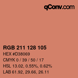 カラーコード: RGB 211 128 105 | qconv.com