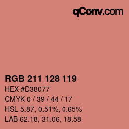 Color code: RGB 211 128 119 | qconv.com