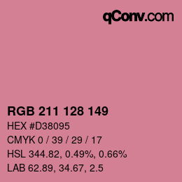 カラーコード: RGB 211 128 149 | qconv.com