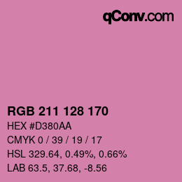 カラーコード: RGB 211 128 170 | qconv.com