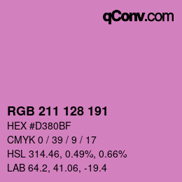Color code: RGB 211 128 191 | qconv.com
