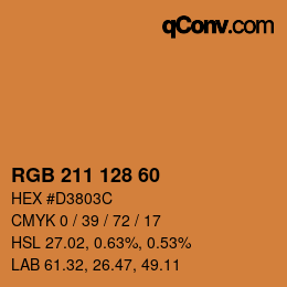 カラーコード: RGB 211 128 60 | qconv.com