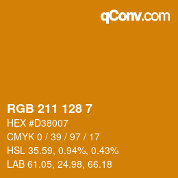 Color code: RGB 211 128 7 | qconv.com