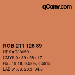 Color code: RGB 211 128 89 | qconv.com