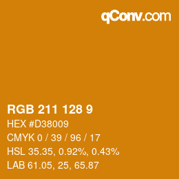 颜色代码: RGB 211 128 9 | qconv.com