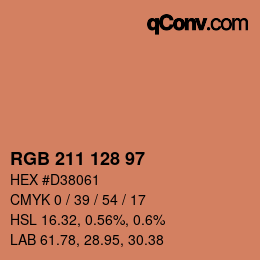Color code: RGB 211 128 97 | qconv.com