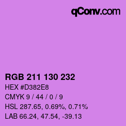 Color code: RGB 211 130 232 | qconv.com