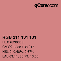 Color code: RGB 211 131 131 | qconv.com