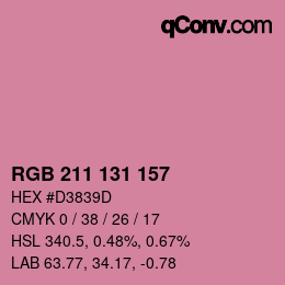 颜色代码: RGB 211 131 157 | qconv.com