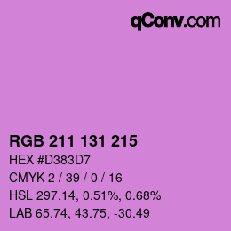 Color code: RGB 211 131 215 | qconv.com