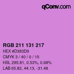Color code: RGB 211 131 217 | qconv.com