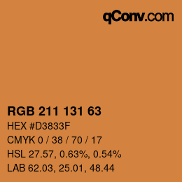 Color code: RGB 211 131 63 | qconv.com