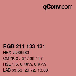 Color code: RGB 211 133 131 | qconv.com