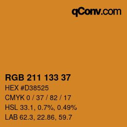 カラーコード: RGB 211 133 37 | qconv.com