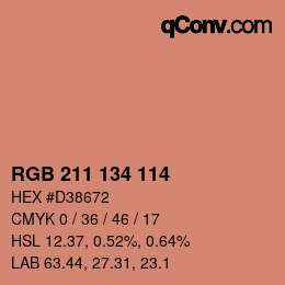Color code: RGB 211 134 114 | qconv.com