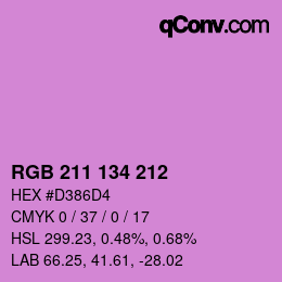 Color code: RGB 211 134 212 | qconv.com
