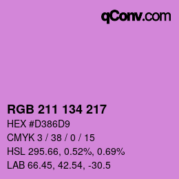 Color code: RGB 211 134 217 | qconv.com