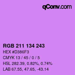 Color code: RGB 211 134 243 | qconv.com