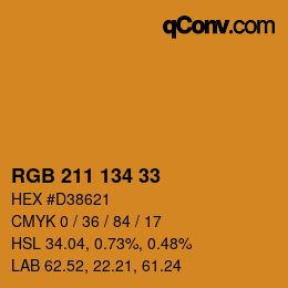 Color code: RGB 211 134 33 | qconv.com