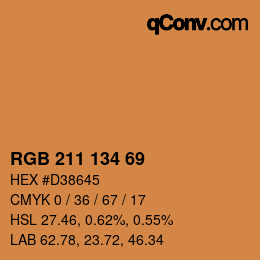Color code: RGB 211 134 69 | qconv.com