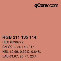 Color code: RGB 211 135 114 | qconv.com