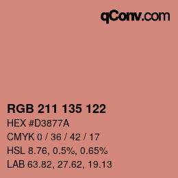 Color code: RGB 211 135 122 | qconv.com