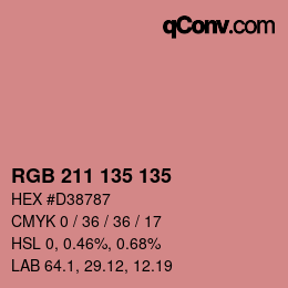 Color code: RGB 211 135 135 | qconv.com