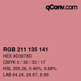 Color code: RGB 211 135 141 | qconv.com