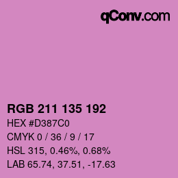 カラーコード: RGB 211 135 192 | qconv.com