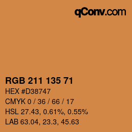 Color code: RGB 211 135 71 | qconv.com