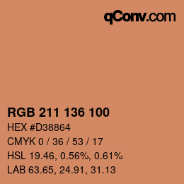 Color code: RGB 211 136 100 | qconv.com