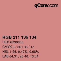 Color code: RGB 211 136 134 | qconv.com