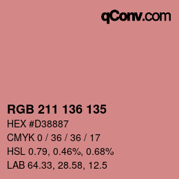 Color code: RGB 211 136 135 | qconv.com